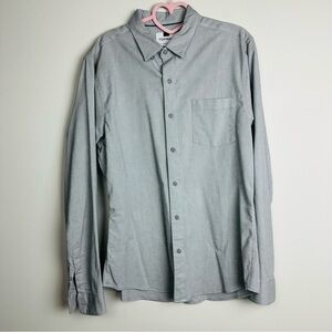 Topman Light Gray Casual Button Down Shirt Size Large